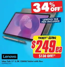 The Good Guys Idea Tab 11" 2.5K 128GB Tablet with Pen offer