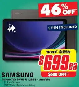 The Good Guys SAMSUNG Galaxy Tab S9 Wi-Fi 128GB - Graphite offer