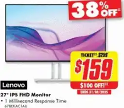 The Good Guys Lenovo 27" IPS FHD Monitor offer