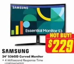 The Good Guys SAMSUNG 24" $36GD Curved Monitor offer