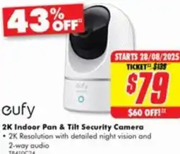 The Good Guys 2K Indoor Pan & Tilt Security Camera offer