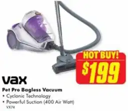 The Good Guys vax Pet Pro Bagless Vacuum offer