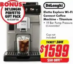 The Good Guys DeLonghi Eletta Explore Wi-Fi Connect Coffee Machine offer