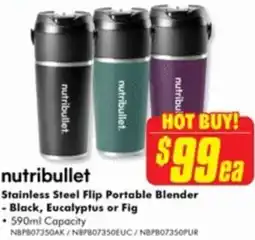 The Good Guys nutribullet Stainless Steel Flip Portable Blender offer