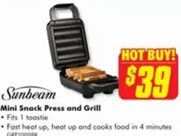 The Good Guys Sunbeam Mini Snack Press and Grill offer