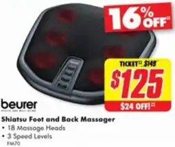 The Good Guys beurer Shiatsu Foot and Back Massager offer
