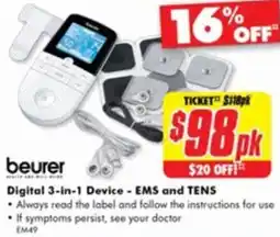 The Good Guys beurer Digital 3-in-1 Device - EMS and TENS offer