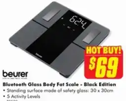 The Good Guys beurer Bluetooth Glass Body Fat Scale - Black Edition offer