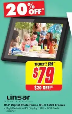 The Good Guys Linsar 10.1" Digital Photo Frame Wi-Fi 16GB Frameo offer