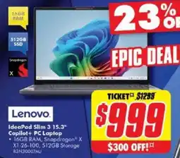 The Good Guys Lenovo IdeaPad Slim 3 15.3" Copilot+ PC Laptop offer