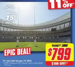 The Good Guys 75" U65 LED Google TV 2025 offer