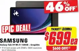The Good Guys SAMSUNG Galaxy Tab 59 Wi-Fi 128GB - Graphite offer