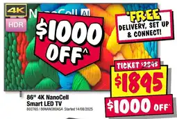 JB Hi-Fi 86" 4K NanoCell Smart LED TV offer
