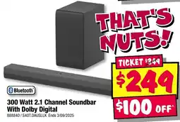 JB Hi-Fi 300 Watt 2.1 Channel Soundbar With Dolby Digital offer