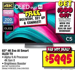 JB Hi-Fi 83" 4K Evo Al Smart OLED TV offer