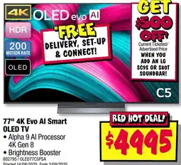 JB Hi-Fi 77" 4K Evo Al Smart OLED TV offer