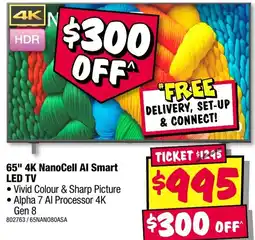 JB Hi-Fi 65" 4K NanoCell Al Smart LED TV offer