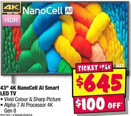 JB Hi-Fi 43" 4K NanoCell Al Smart LED TV offer