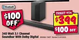 JB Hi-Fi 340 Watt 3.1 Channel Soundbar With Dolby Digital offer