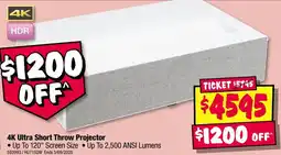 JB Hi-Fi 4K Ultra Short Throw Projector offer