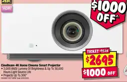 JB Hi-Fi CineBeam 4K Home Cinema Smart Projector offer