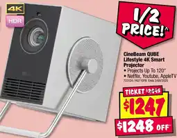 JB Hi-Fi CineBeam QUBE Lifestyle 4K Smart offer