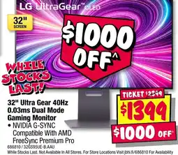 JB Hi-Fi LG ultragear Oled 32" Ultra Gear 40Hz 0.03ms Dual Mode Gaming Monitor offer