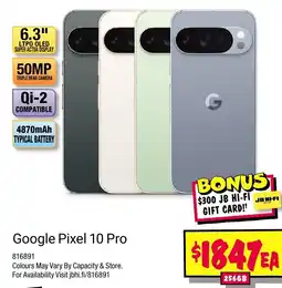 JB Hi-Fi Google Pixel 10 Pro offer