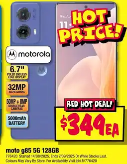 JB Hi-Fi moto g85 5G 128GB offer