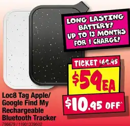 JB Hi-Fi Loc8 Tag Apple/ Google Find My Rechargeable offer