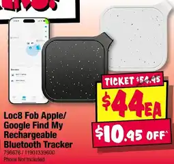 JB Hi-Fi Loc8 Fob Apple/ Google Find My Rechargeable Bluetooth Tracker offer