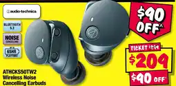 JB Hi-Fi ATHCKS50TW2 Wireless Noise Cancelling Earbuds offer