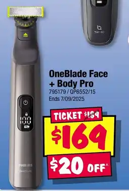 JB Hi-Fi OneBlade Face + Body Pro offer