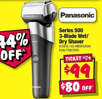JB Hi-Fi Panasonic Series 500 3-Blade Wet/ Dry Shaver offer