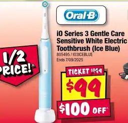 JB Hi-Fi Oral-B i0 Series 3 Gentle Care Sensitive White Electric Toothbrush offer