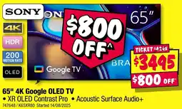 JB Hi-Fi SONY 65" 4K Google OLED TV offer