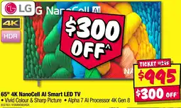 JB Hi-Fi LG 65" 4K NanoCell Al Smart LED TV offer