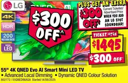 JB Hi-Fi 55" 4K QNED Evo Al Smart Mini LED TV offer