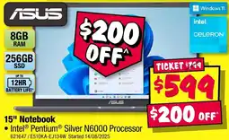JB Hi-Fi ASUS 15" Notebook offer