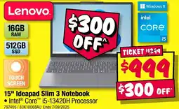 JB Hi-Fi Lenovo 15" Ideapad Slim 3 Notebook offer