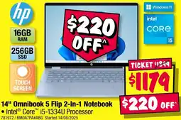 JB Hi-Fi hp 14" Omnibook 5 Flip 2-In-1 Notebook offer