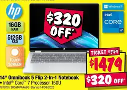 JB Hi-Fi hp 14" Omnibook 5 Flip 2-In-1 Notebook offer