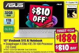 JB Hi-Fi ASUS 15" Vivobook S15 Al Notebook offer