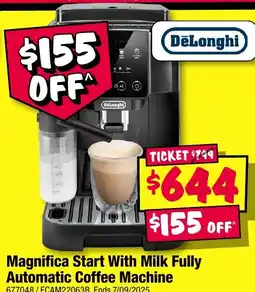 JB Hi-Fi DeLonghi Magnifica Start With Milk Fully Automatic Coffee Machine offer