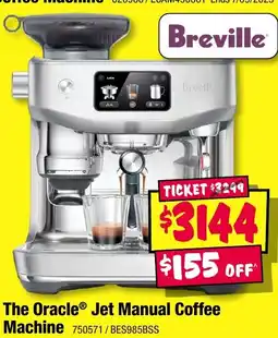 JB Hi-Fi Breville The Oracle Jet Manual Coffee Machine offer