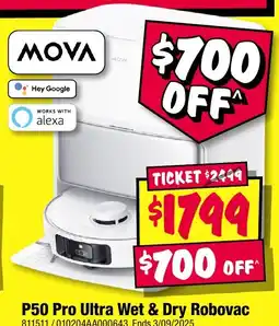 JB Hi-Fi ΜΟΥΛ P50 Pro Ultra Wet & Dry Robovac offer