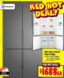 JB Hi-Fi Westinghouse 564 Litre French Door Fridge offer