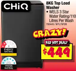 JB Hi-Fi CHIQ 8KG Top Load Washer offer