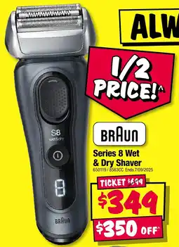 JB Hi-Fi BRAUN Series 8 Wet & Dry Shaver offer
