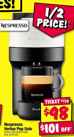 JB Hi-Fi Nespresso Vertuo Pop Solo offer